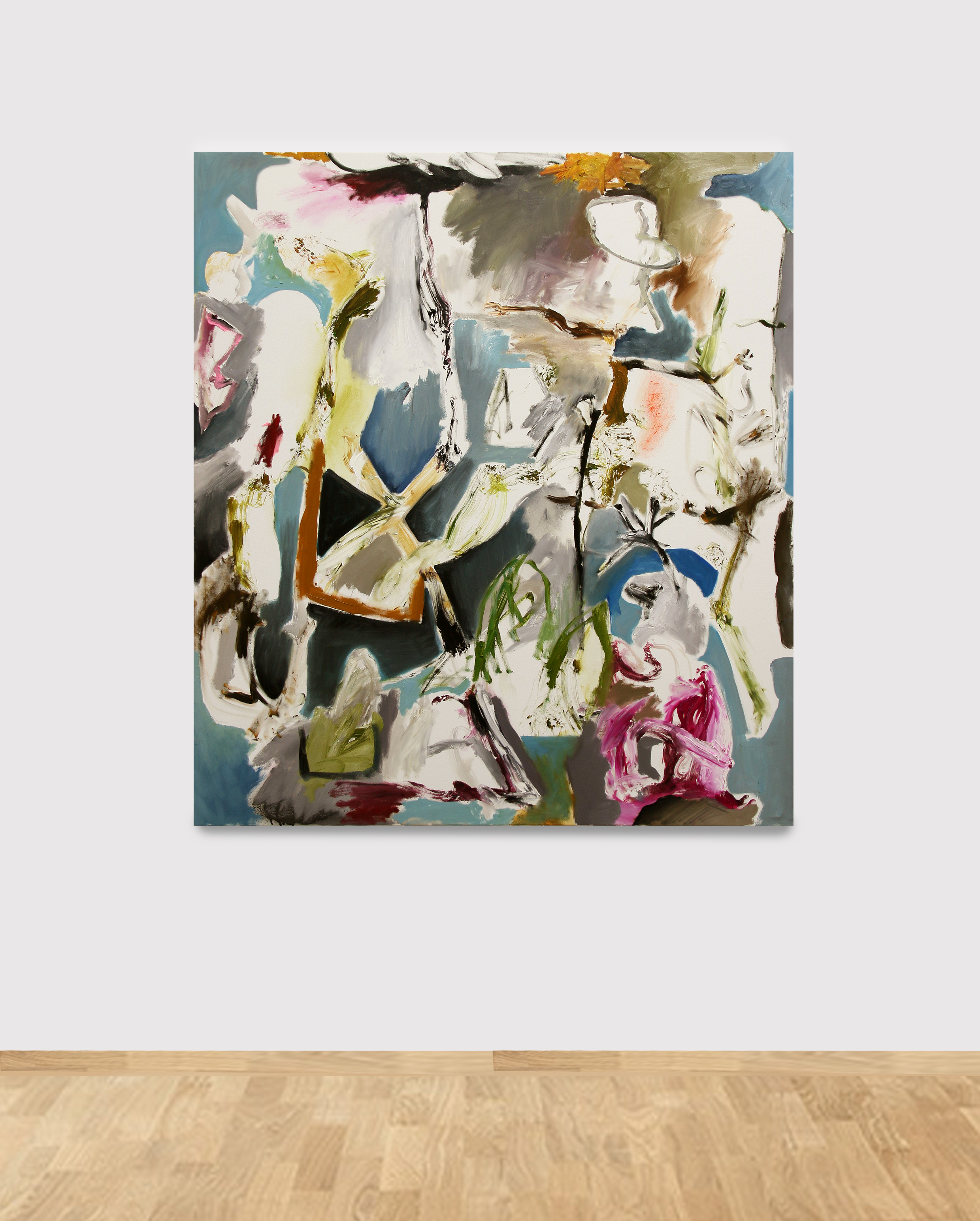 massive time for the fragile (on wall), 2019, 140x125cm, oil on canvas