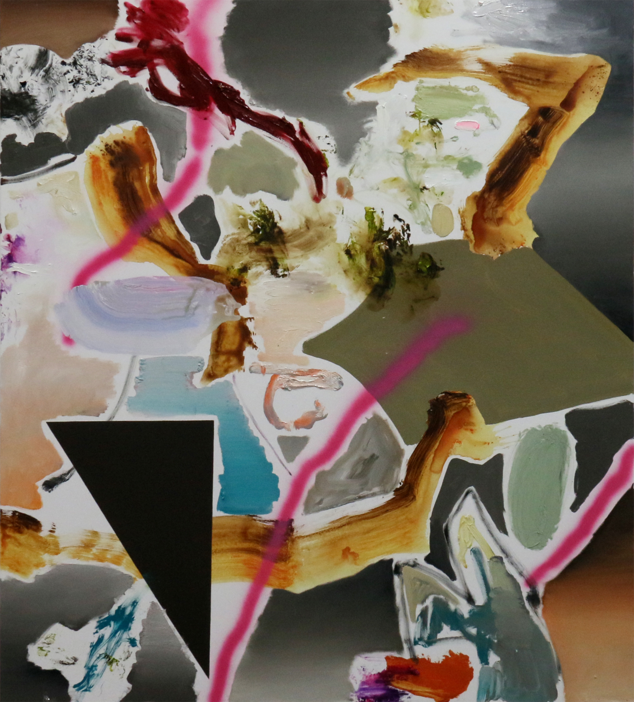 13. notifications, 2019, 145x120cm, oil, acrylic and spray paint on canvas